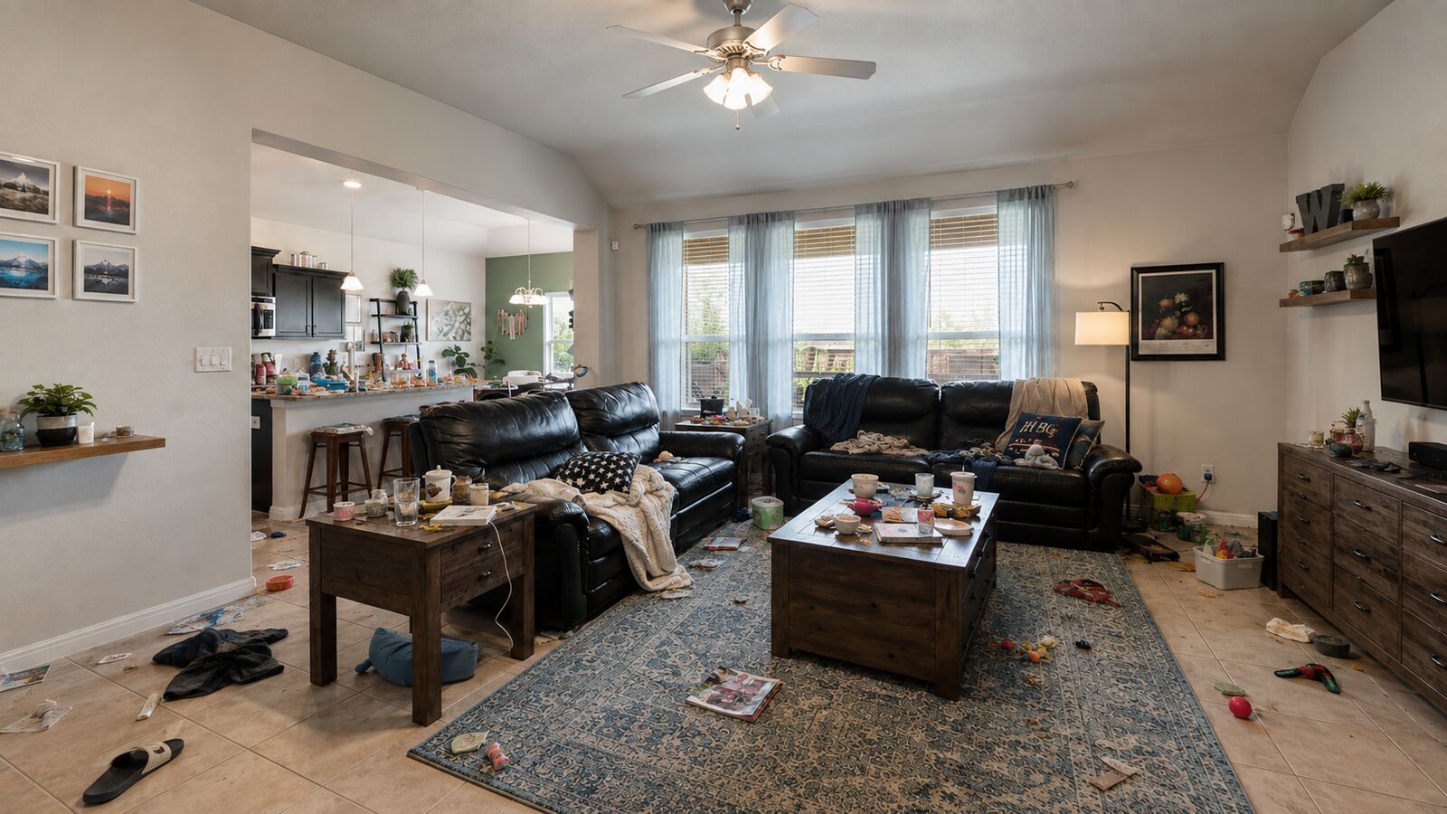 Living room before cleaning